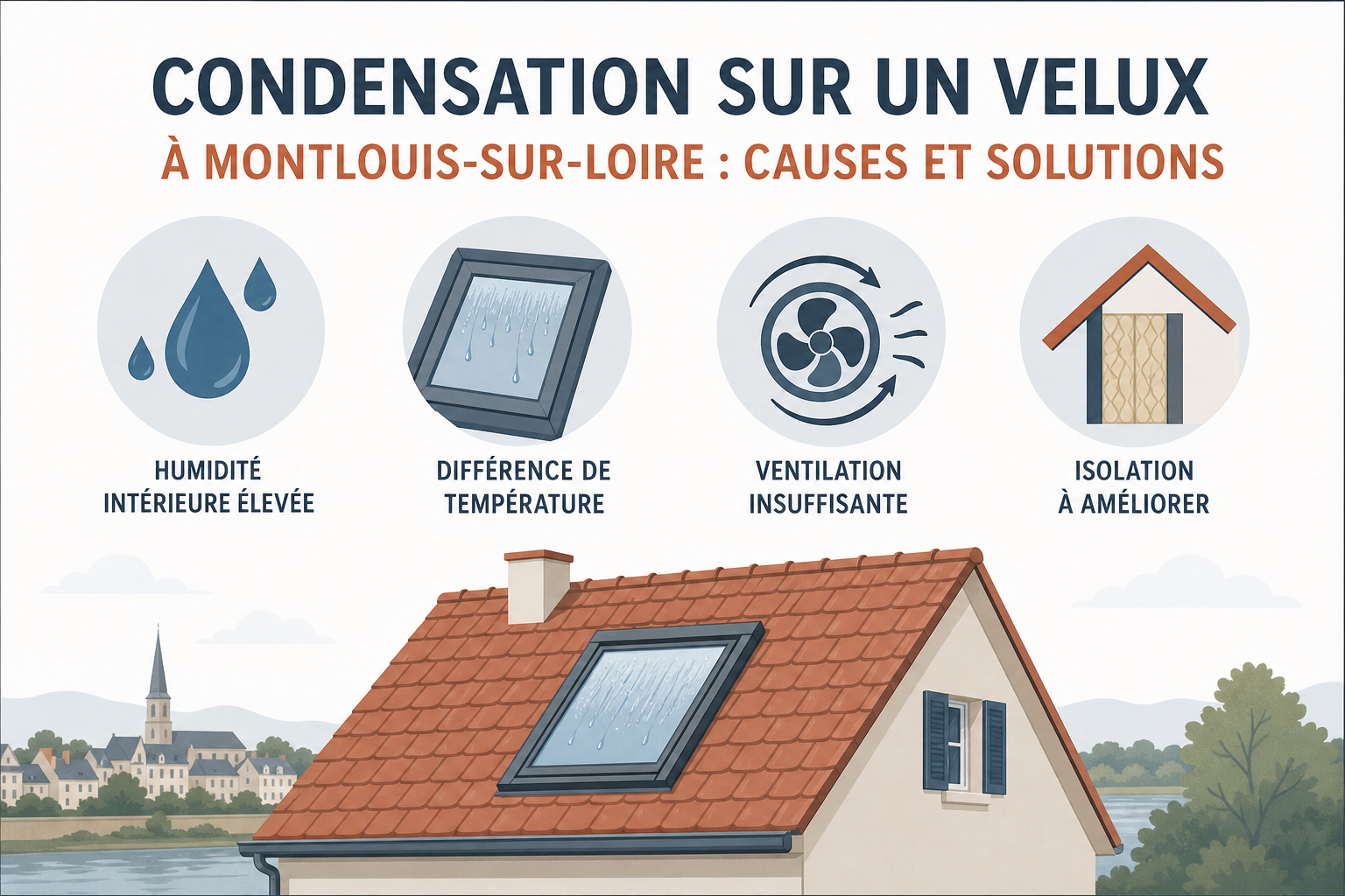 Condensation sur un Velux à Montlouis-sur-Loire : causes et solutions
