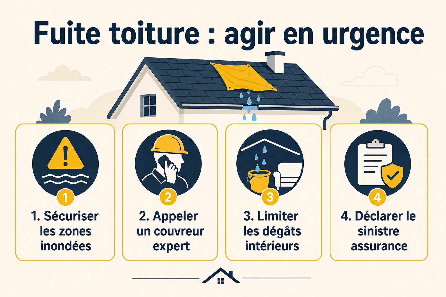 Infographie : Fuite toiture : agir en urgence
