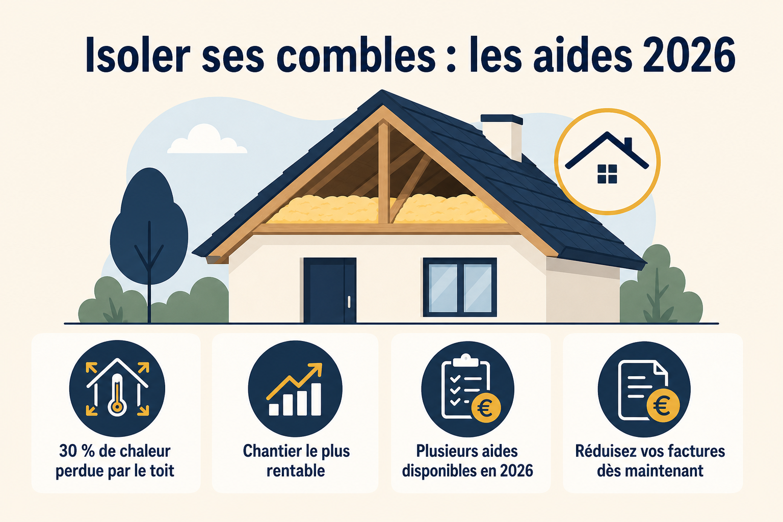 Infographie : Isoler ses combles : les aides 2026
