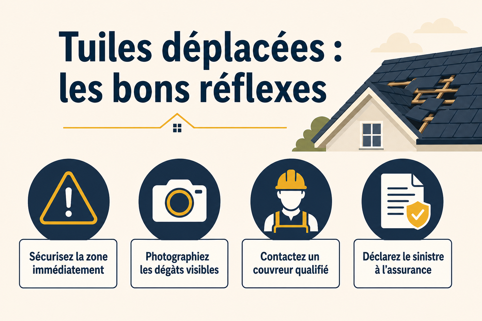 Infographie : Tuiles déplacées : les bons réflexes