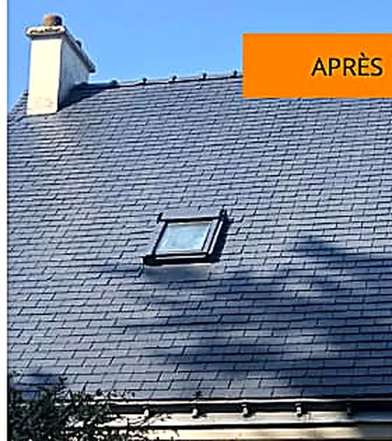 Traitement complet toiture ardoise — Pocé-sur-Cisse — après
